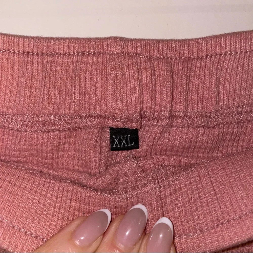 Pink Waffle Knit Lounge Pajama Set - Picture 10 of 11